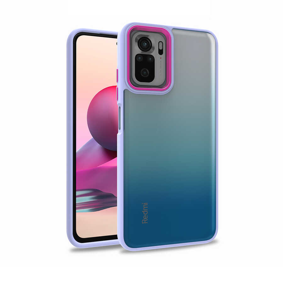 Xiaomi Uyumlu  Poco M5S Kılıf Zore Flora Kapak-Lila