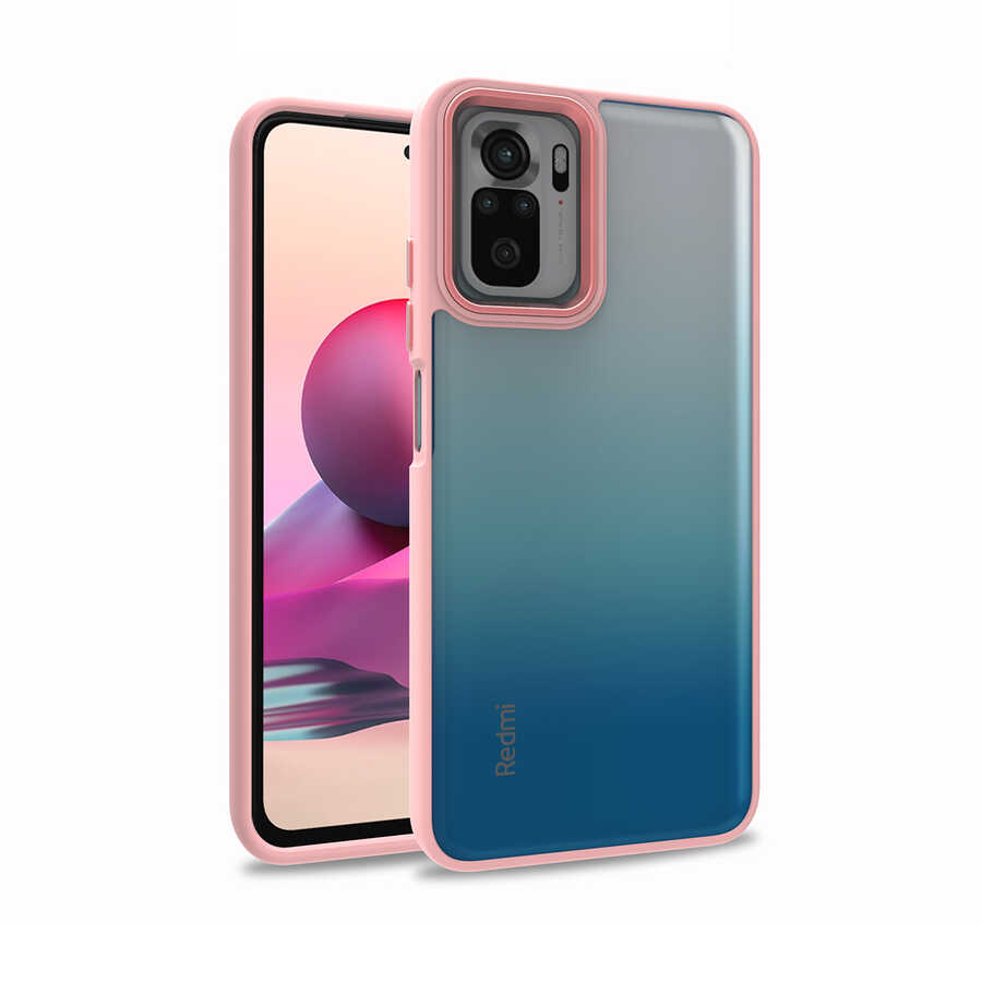 Xiaomi Uyumlu  Poco M5S Kılıf Zore Flora Kapak-Rose gold
