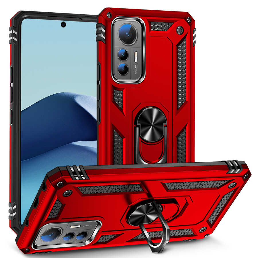 Xiaomi Uyumlu  Mi 12 Lite Kılıf Zore Vega Kapak-Kırmızı