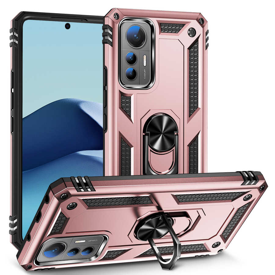 Xiaomi Uyumlu  Mi 12 Lite Kılıf Zore Vega Kapak-Rose gold