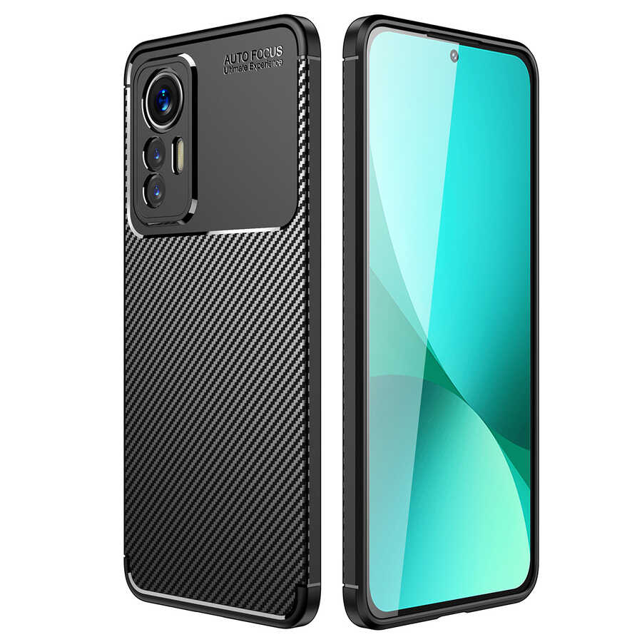 Xiaomi Uyumlu  Mi 12 Lite Kılıf Zore Negro Silikon Kapak-Siyah