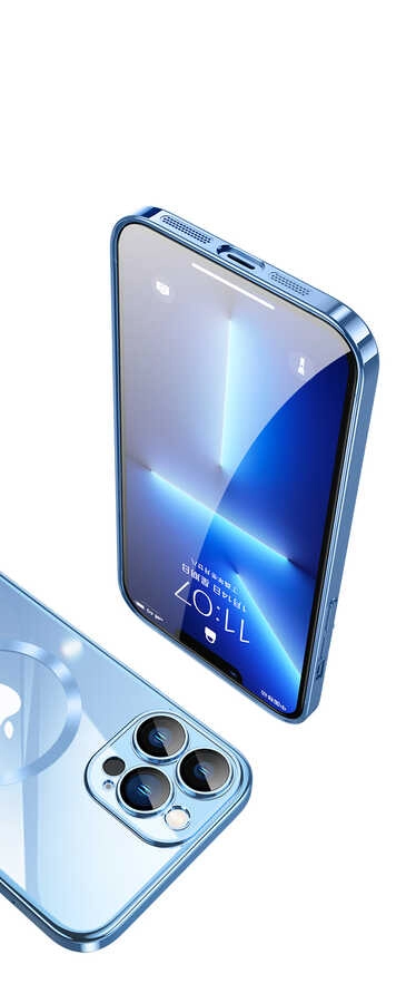 iPhone Uyumlu 13 Pro Kılıf Wireless Şarj Özellikli Sert PC Zore Riksos M-safe Kapak