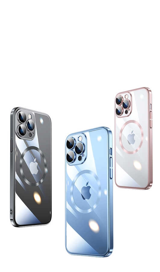 iPhone Uyumlu 13 Pro Max Kılıf Wireless Şarj Özellikli Sert PC Zore Riksos M-safe Kapak