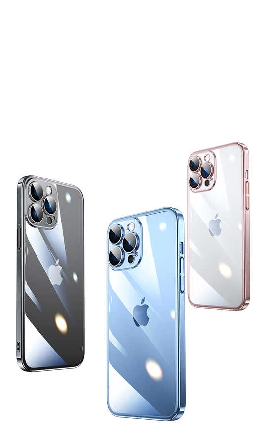 iPhone Uyumlu 13 Pro Kılıf Sert PC Renkli Çerçeveli Zore Riksos Kapak