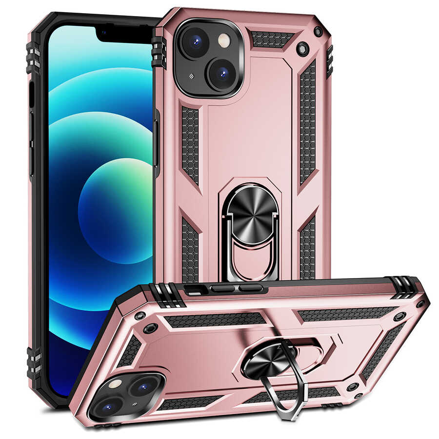 iPhone Uyumlu 14 Plus Kılıf Zore Vega Kapak-Rose gold