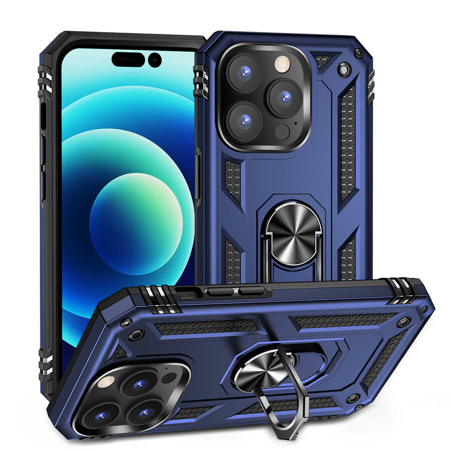 iPhone Uyumlu 14 Pro Max Kılıf Zore Vega Kapak-Mavi