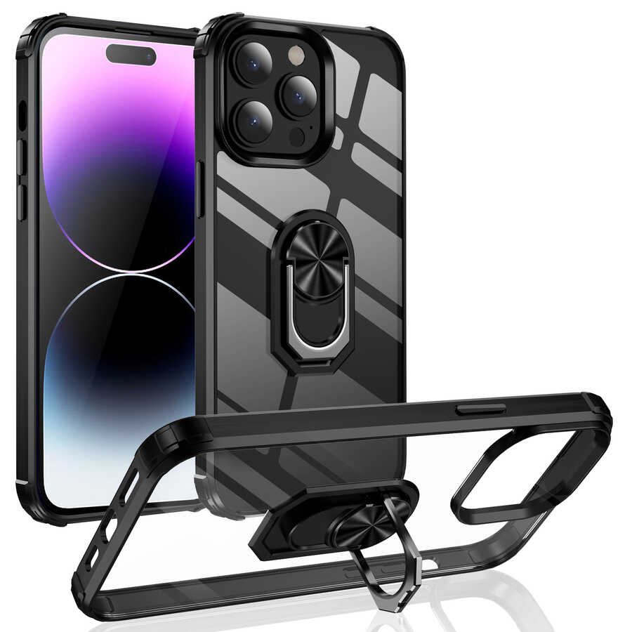 iPhone Uyumlu 14 Pro Max Kılıf Zore Mola Kapak-Siyah