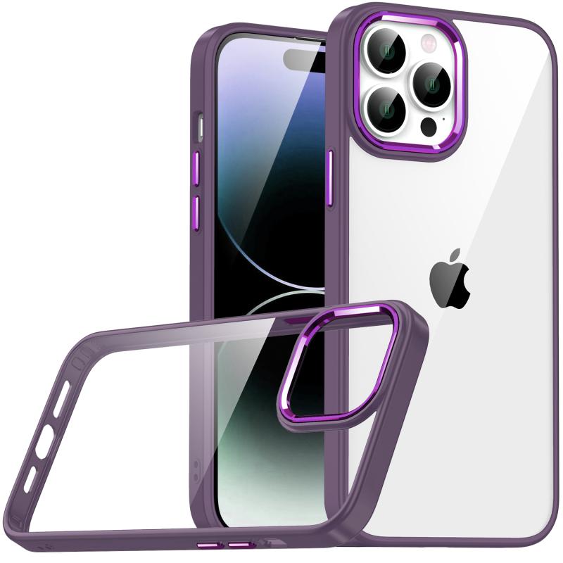 iPhone Uyumlu 14 Pro Max Kılıf Zore Flora Kapak-Derin mor