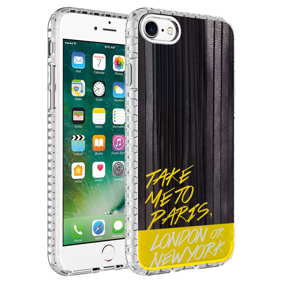 iPhone Uyumlu 8 Kılıf Airbag Kenarlı Renkli Desenli Silikon Zore Elegans Kapak-No3