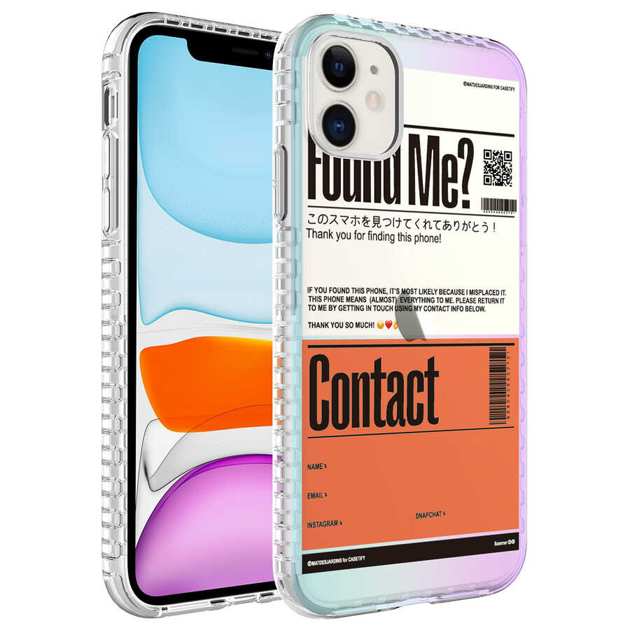 iPhone Uyumlu 12 Kılıf Airbag Kenarlı Renkli Desenli Silikon Zore Elegans Kapak-No6