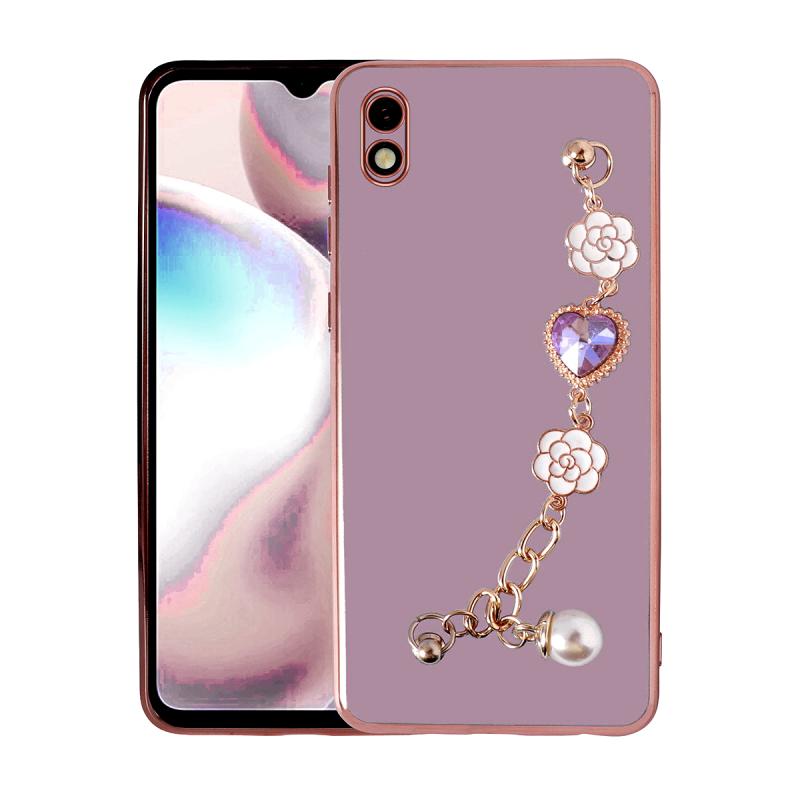 Xiaomi Uyumlu  Redmi 9A Kılıf El Tutamaçlı Kamera Korumalı Zore Taka Silikon Kapak-Mor