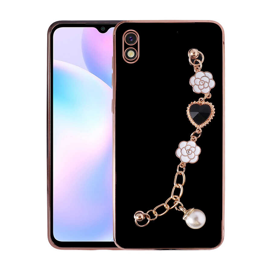 Xiaomi Uyumlu  Redmi 9A Kılıf El Tutamaçlı Kamera Korumalı Zore Taka Silikon Kapak-Siyah