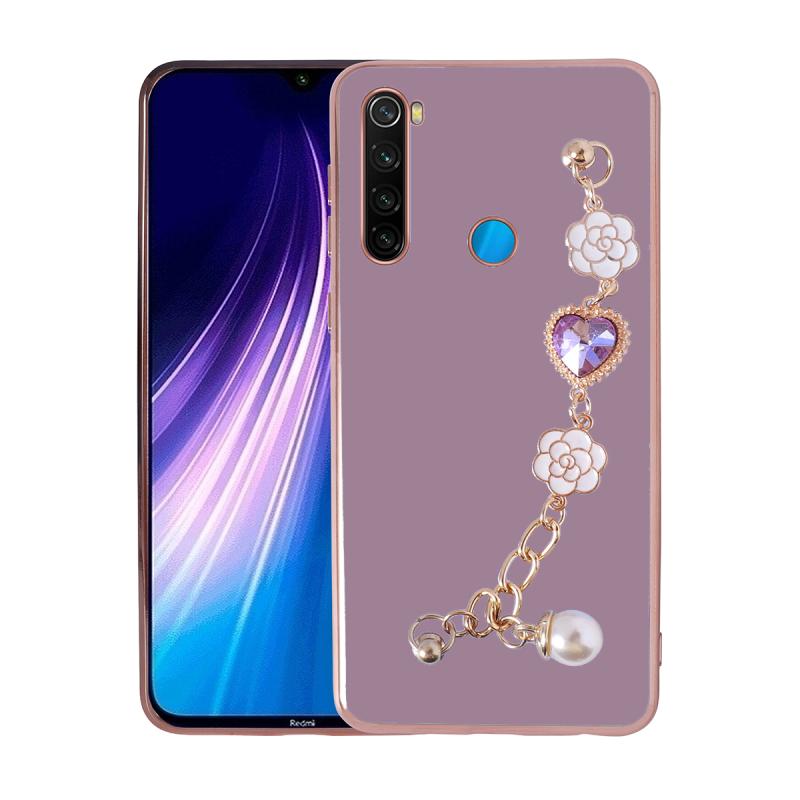 Xiaomi Uyumlu  Redmi Note 8 Kılıf El Tutamaçlı Kamera Korumalı Zore Taka Silikon Kapak-Mor