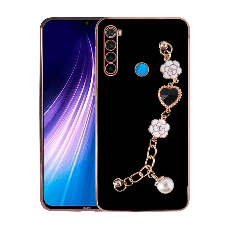 Xiaomi Uyumlu  Redmi Note 8 Kılıf El Tutamaçlı Kamera Korumalı Zore Taka Silikon Kapak-Siyah