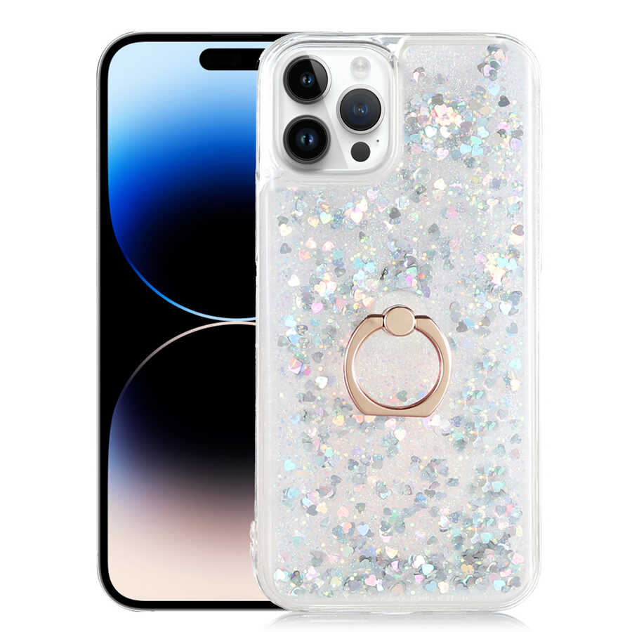 iPhone Uyumlu 14 Pro Kılıf Zore Milce Kapak-Gümüş