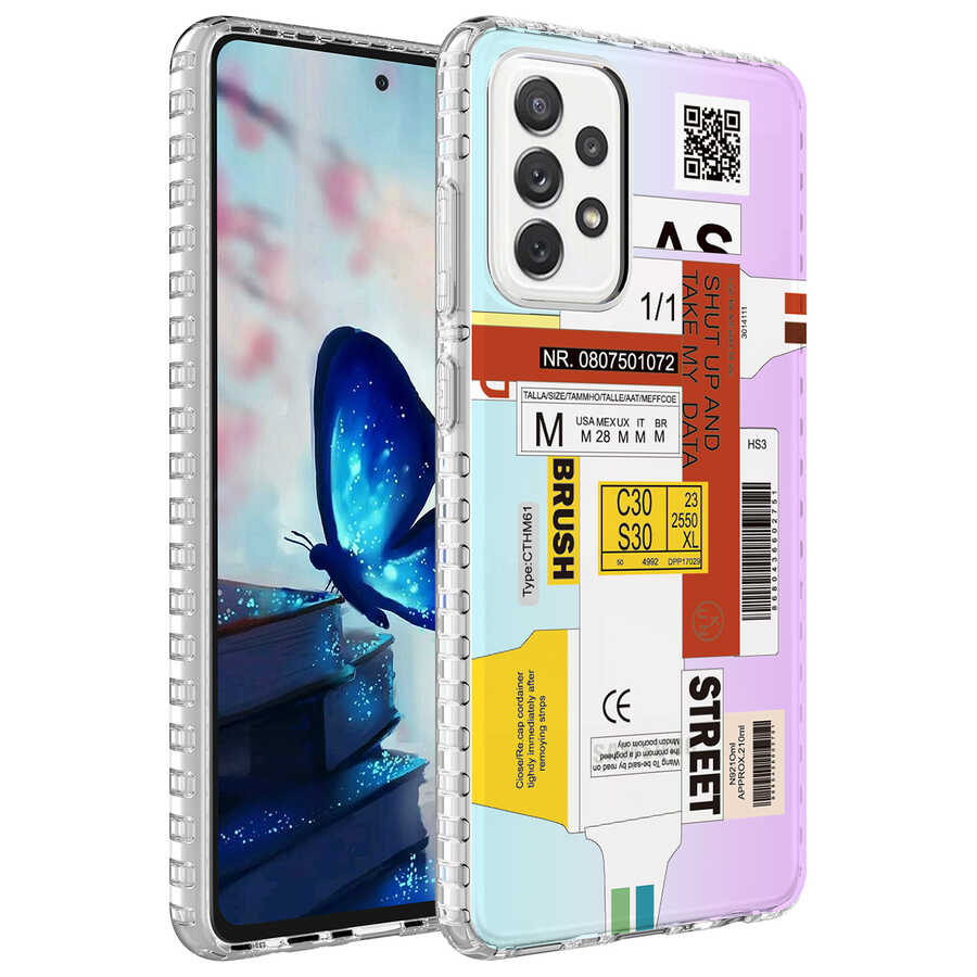 Galaxy Uyumlu A53 5G Kılıf Airbag Kenarlı Renkli Desenli Silikon Zore Elegans Kapak-No2