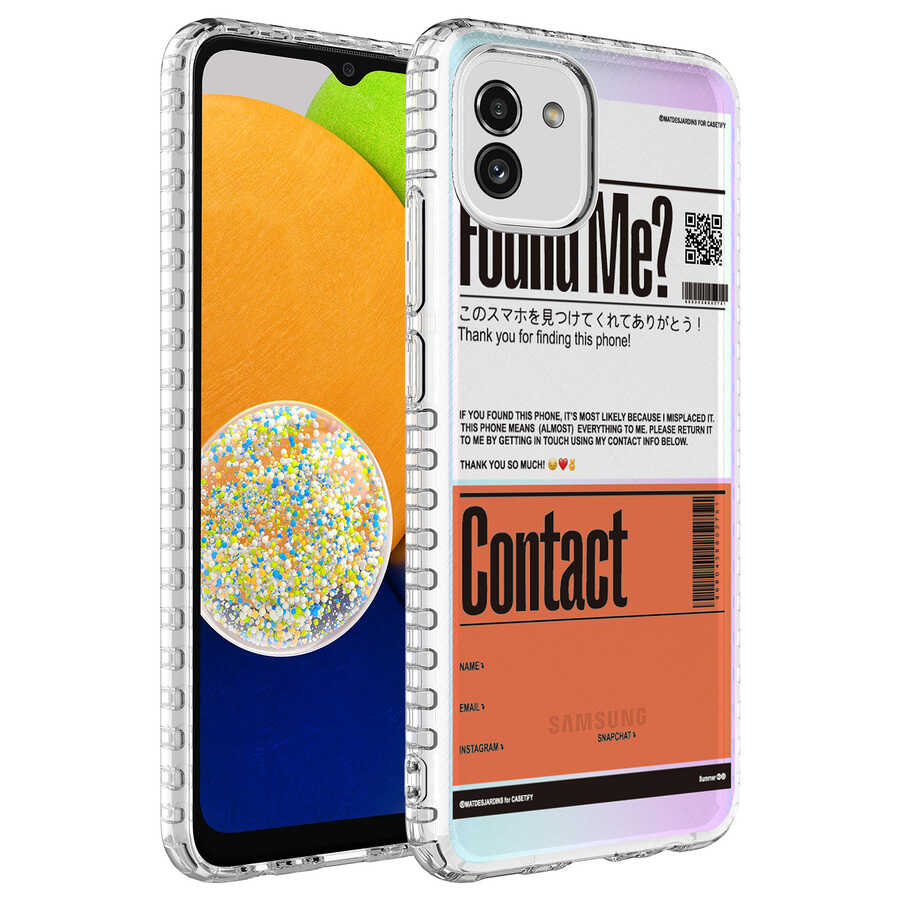 Galaxy Uyumlu A03 Kılıf Airbag Kenarlı Renkli Desenli Silikon Zore Elegans Kapak-No6