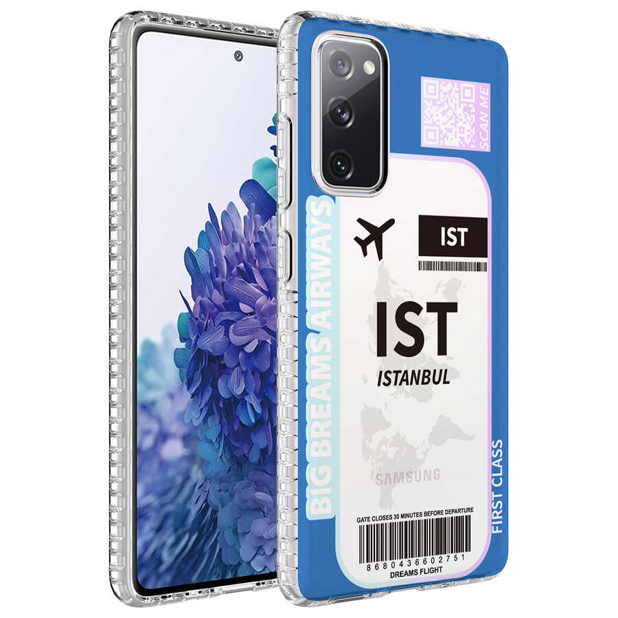 Galaxy Uyumlu S20 FE Kılıf Airbag Kenarlı Renkli Desenli Silikon Zore Elegans Kapak-No4