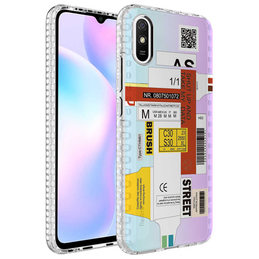 Xiaomi Uyumlu  Redmi 9A Kılıf Airbag Kenarlı Renkli Desenli Silikon Zore Elegans Kapak-No2