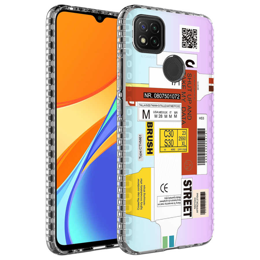 Xiaomi Uyumlu  Redmi 9C Kılıf Airbag Kenarlı Renkli Desenli Silikon Zore Elegans Kapak-No2