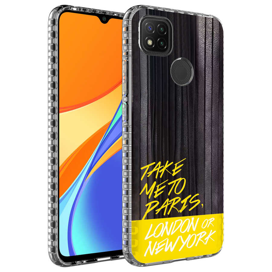 Xiaomi Uyumlu  Redmi 9C Kılıf Airbag Kenarlı Renkli Desenli Silikon Zore Elegans Kapak-No3