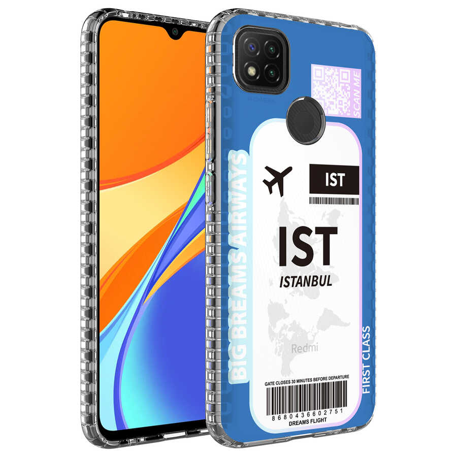 Xiaomi Uyumlu  Redmi 9C Kılıf Airbag Kenarlı Renkli Desenli Silikon Zore Elegans Kapak-No4