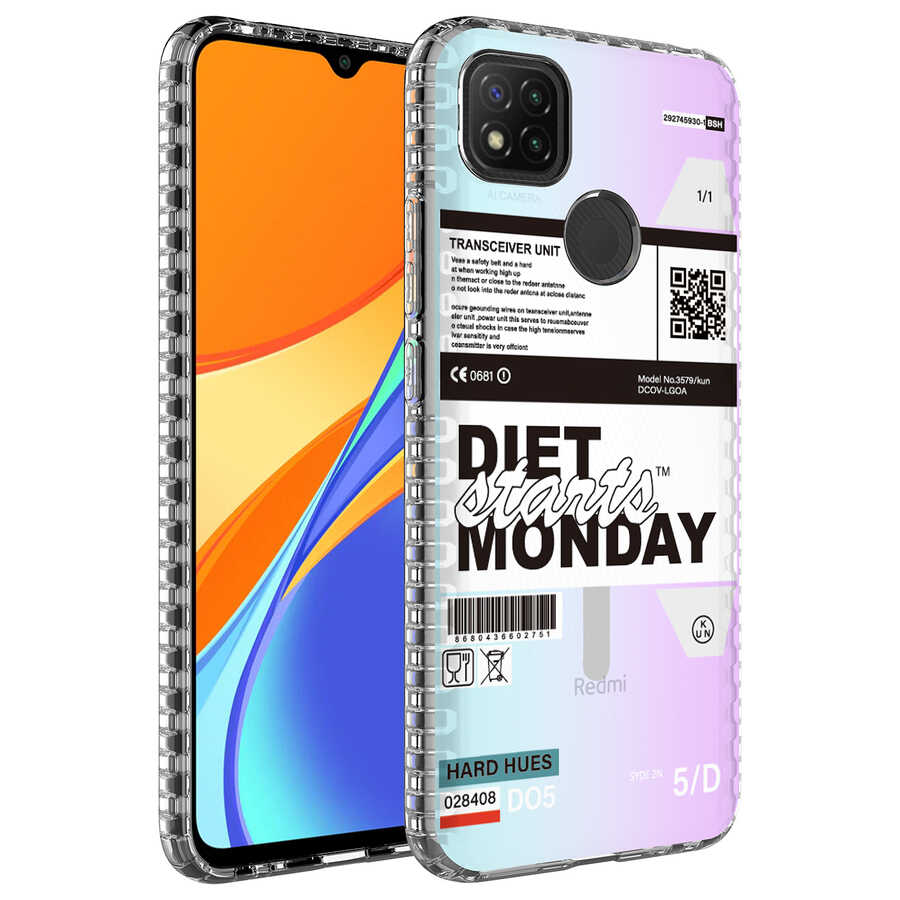 Xiaomi Uyumlu  Redmi 9C Kılıf Airbag Kenarlı Renkli Desenli Silikon Zore Elegans Kapak-No5