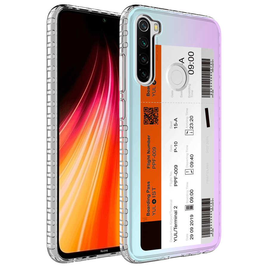 Xiaomi Uyumlu  Redmi Note 8 Kılıf Airbag Kenarlı Renkli Desenli Silikon Zore Elegans Kapak-No1