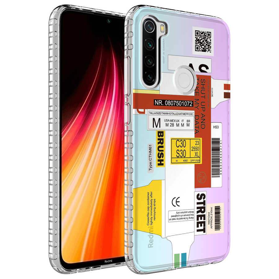 Xiaomi Uyumlu  Redmi Note 8 Kılıf Airbag Kenarlı Renkli Desenli Silikon Zore Elegans Kapak-No2
