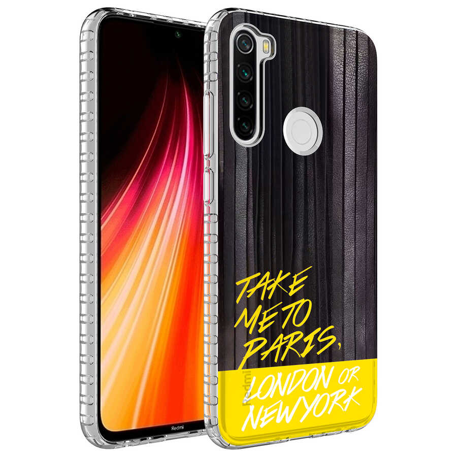 Xiaomi Uyumlu  Redmi Note 8 Kılıf Airbag Kenarlı Renkli Desenli Silikon Zore Elegans Kapak-No3