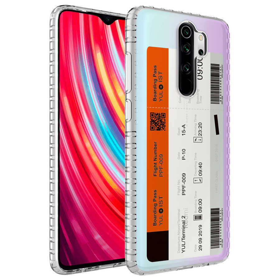 Xiaomi Uyumlu  Redmi Note 8 Pro Kılıf Airbag Kenarlı Renkli Desenli Silikon Zore Elegans Kapak-No1