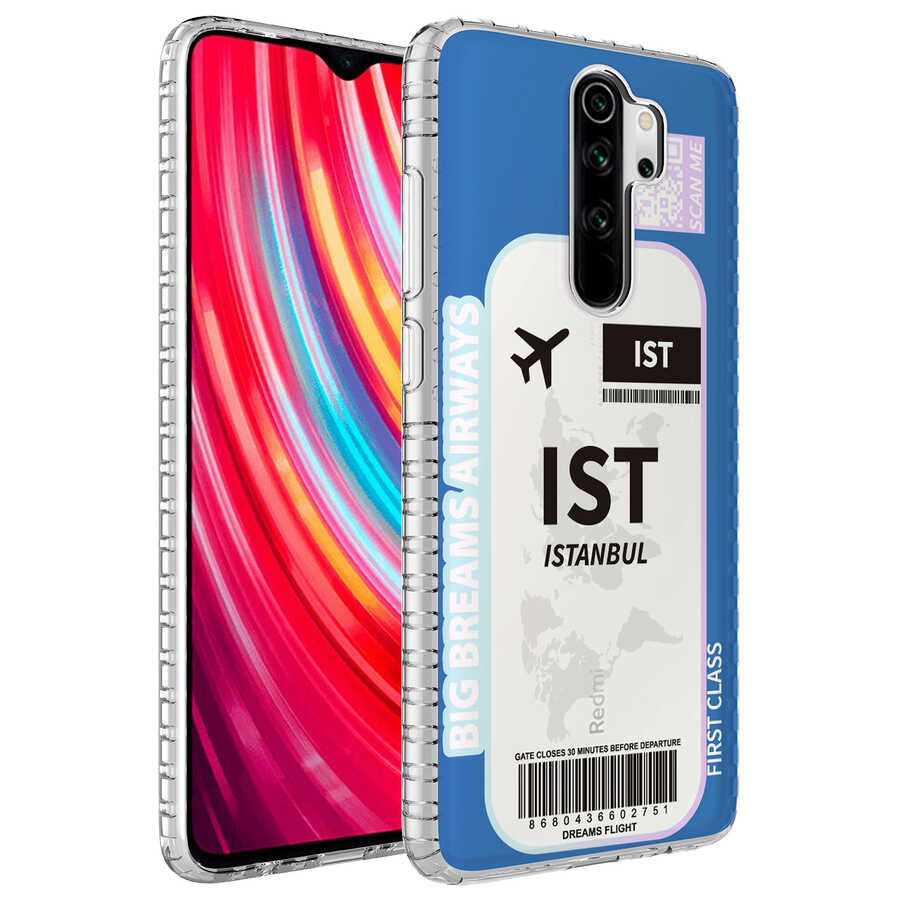 Xiaomi Uyumlu  Redmi Note 8 Pro Kılıf Airbag Kenarlı Renkli Desenli Silikon Zore Elegans Kapak-No4