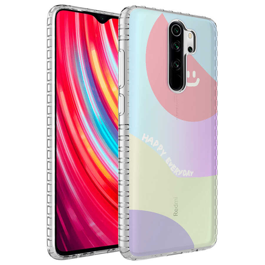 Xiaomi Uyumlu  Redmi Note 8 Pro Kılıf Airbag Kenarlı Renkli Desenli Silikon Zore Elegans Kapak-No7