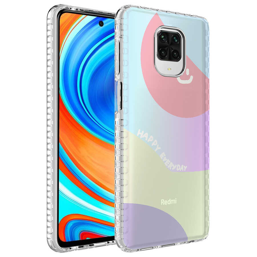 Xiaomi Uyumlu  Redmi Note 9S Kılıf Airbag Kenarlı Renkli Desenli Silikon Zore Elegans Kapak-No7