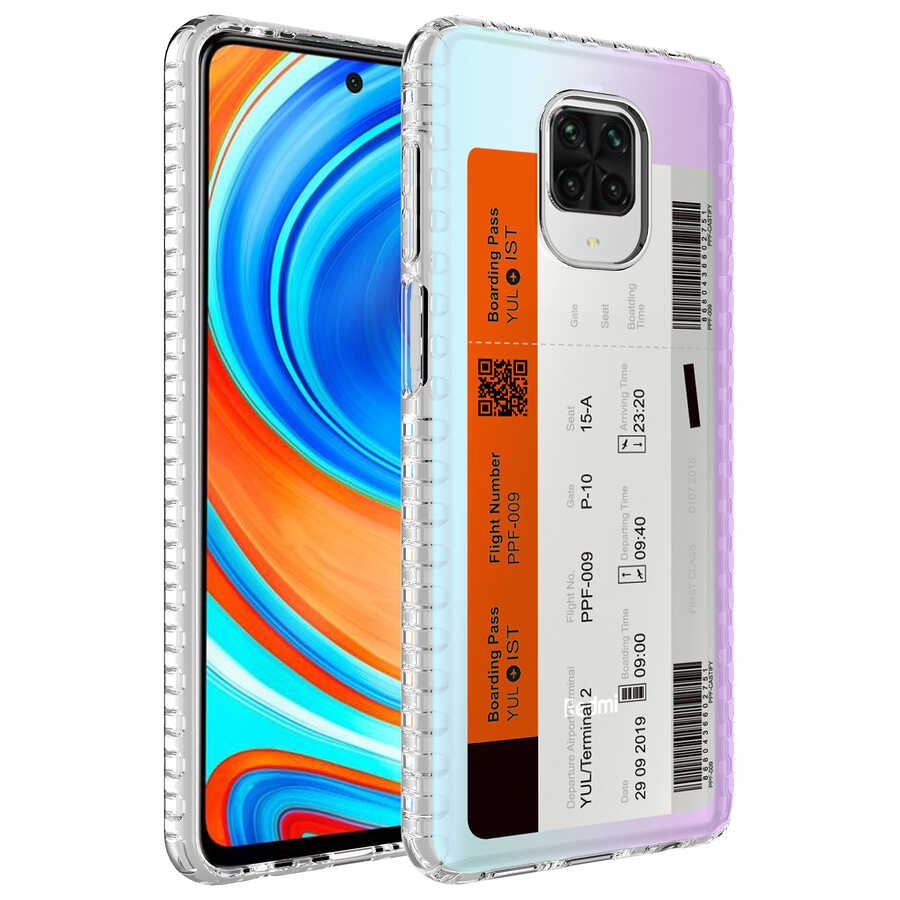 Xiaomi Uyumlu  Redmi Note 9 Pro Kılıf Airbag Kenarlı Renkli Desenli Silikon Zore Elegans Kapak-No1