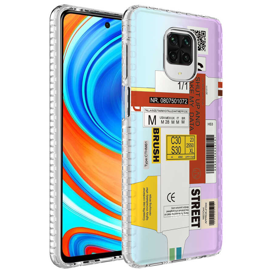 Xiaomi Uyumlu  Redmi Note 9 Pro Kılıf Airbag Kenarlı Renkli Desenli Silikon Zore Elegans Kapak-No2