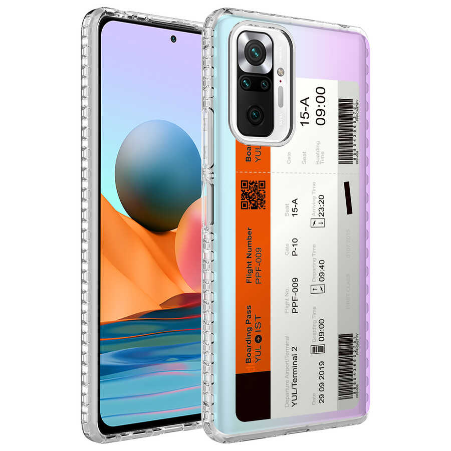 Xiaomi Uyumlu  Redmi Note 10 Pro Kılıf Airbag Kenarlı Renkli Desenli Silikon Zore Elegans Kapak-No1