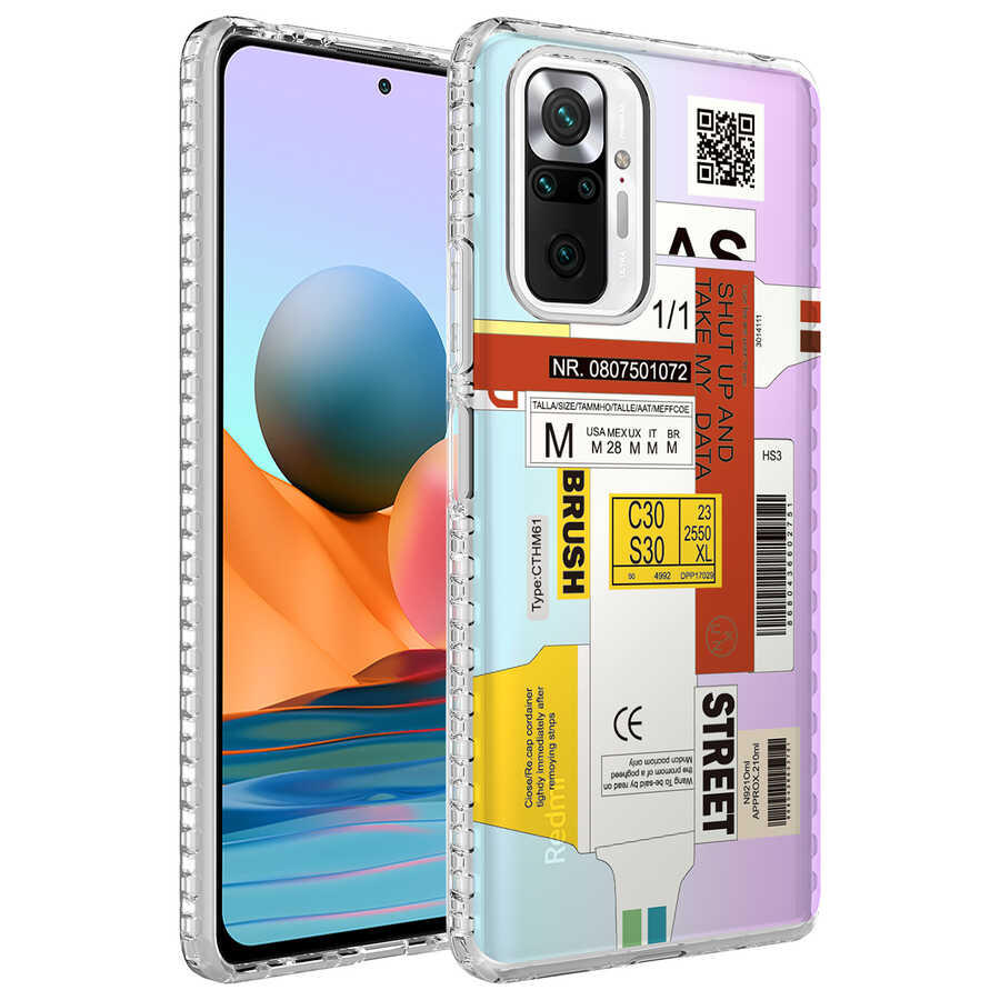Xiaomi Uyumlu  Redmi Note 10 Pro Kılıf Airbag Kenarlı Renkli Desenli Silikon Zore Elegans Kapak-No2