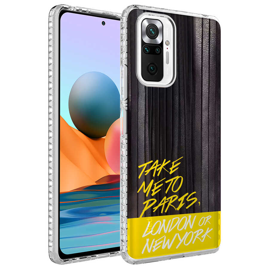 Xiaomi Uyumlu  Redmi Note 10 Pro Kılıf Airbag Kenarlı Renkli Desenli Silikon Zore Elegans Kapak-No3