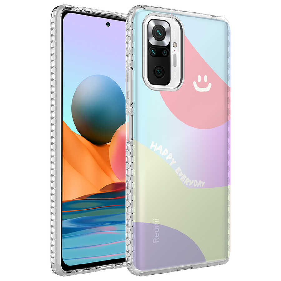 Xiaomi Uyumlu  Redmi Note 10 Pro Kılıf Airbag Kenarlı Renkli Desenli Silikon Zore Elegans Kapak-No7