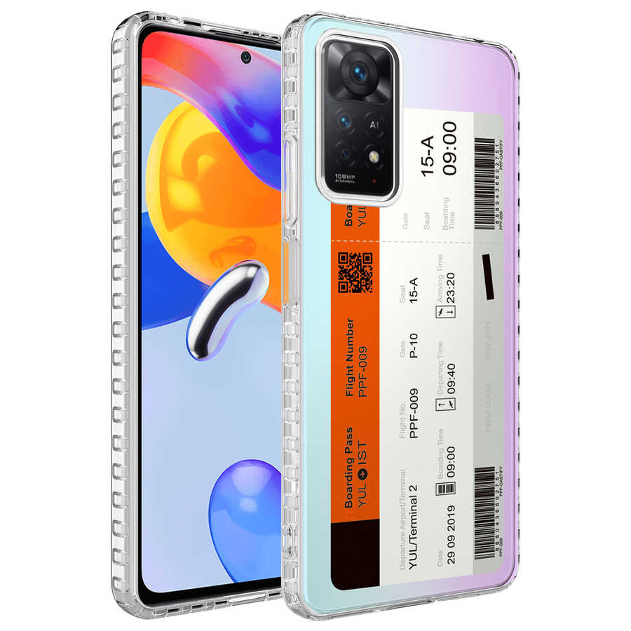 Xiaomi Uyumlu  Redmi Note 11S Global Kılıf Airbag Kenarlı Renkli Desenli Silikon Zore Elegans Kapak-No1