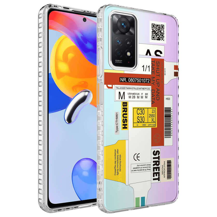 Xiaomi Uyumlu  Redmi Note 11S Global Kılıf Airbag Kenarlı Renkli Desenli Silikon Zore Elegans Kapak-No2