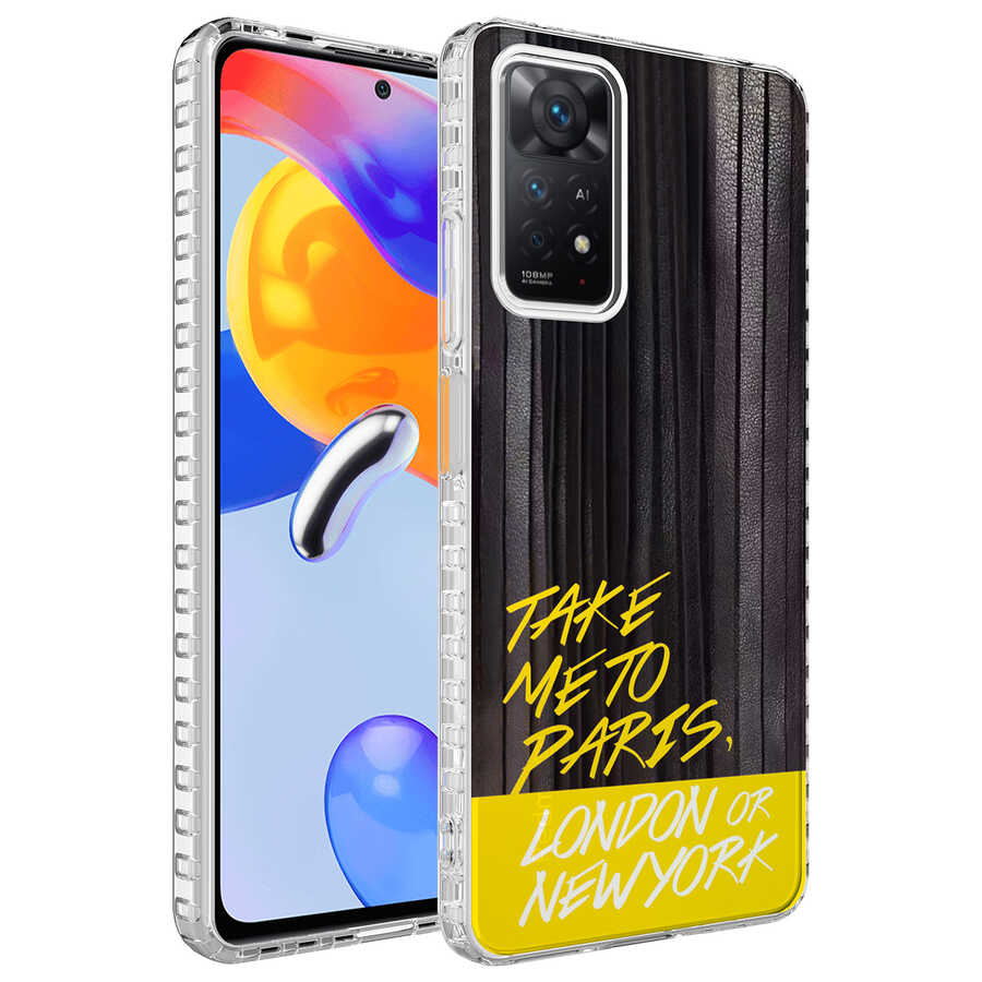 Xiaomi Uyumlu  Redmi Note 11S Global Kılıf Airbag Kenarlı Renkli Desenli Silikon Zore Elegans Kapak-No3