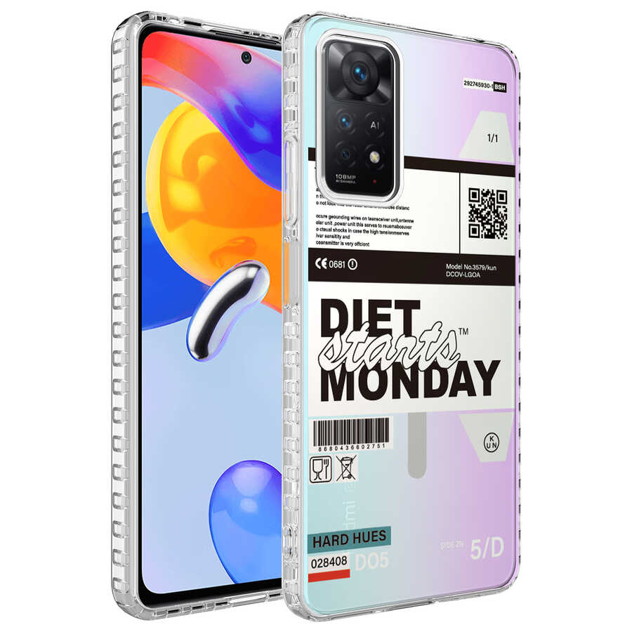 Xiaomi Uyumlu  Redmi Note 11S Global Kılıf Airbag Kenarlı Renkli Desenli Silikon Zore Elegans Kapak-No5