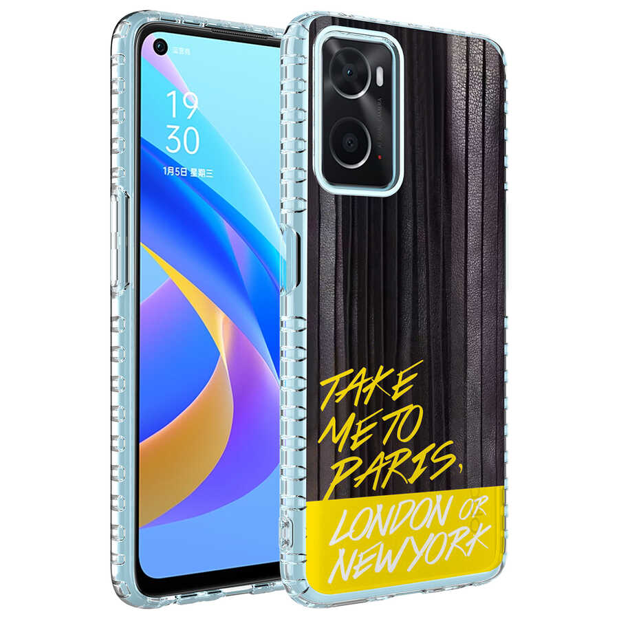 Oppo A96 4G Kılıf Airbag Kenarlı Renkli Desenli Silikon Zore Elegans Kapak-No3