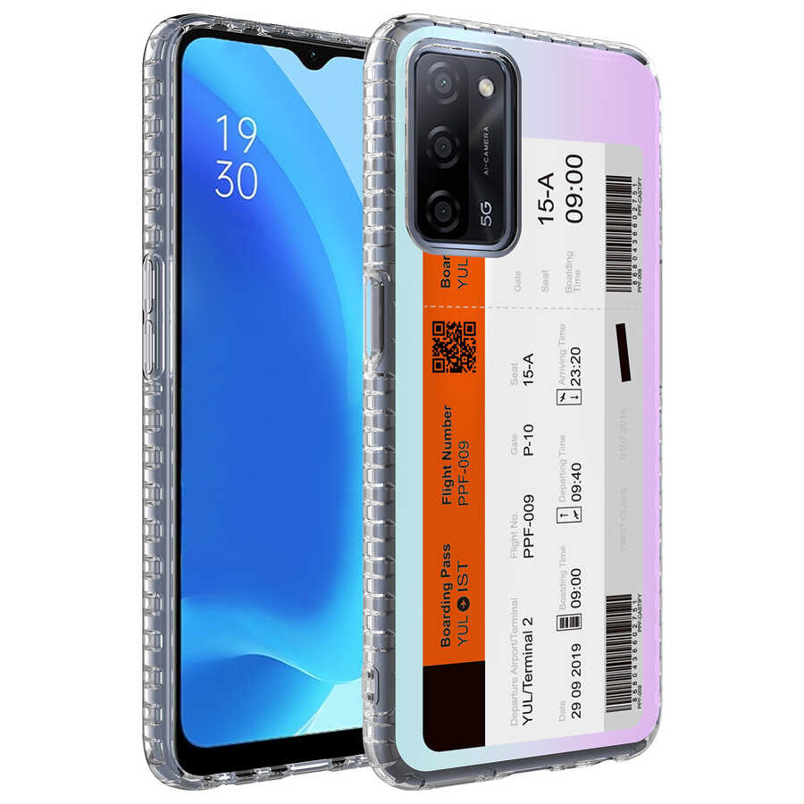 Oppo A54 4G Kılıf Airbag Kenarlı Renkli Desenli Silikon Zore Elegans Kapak-No1