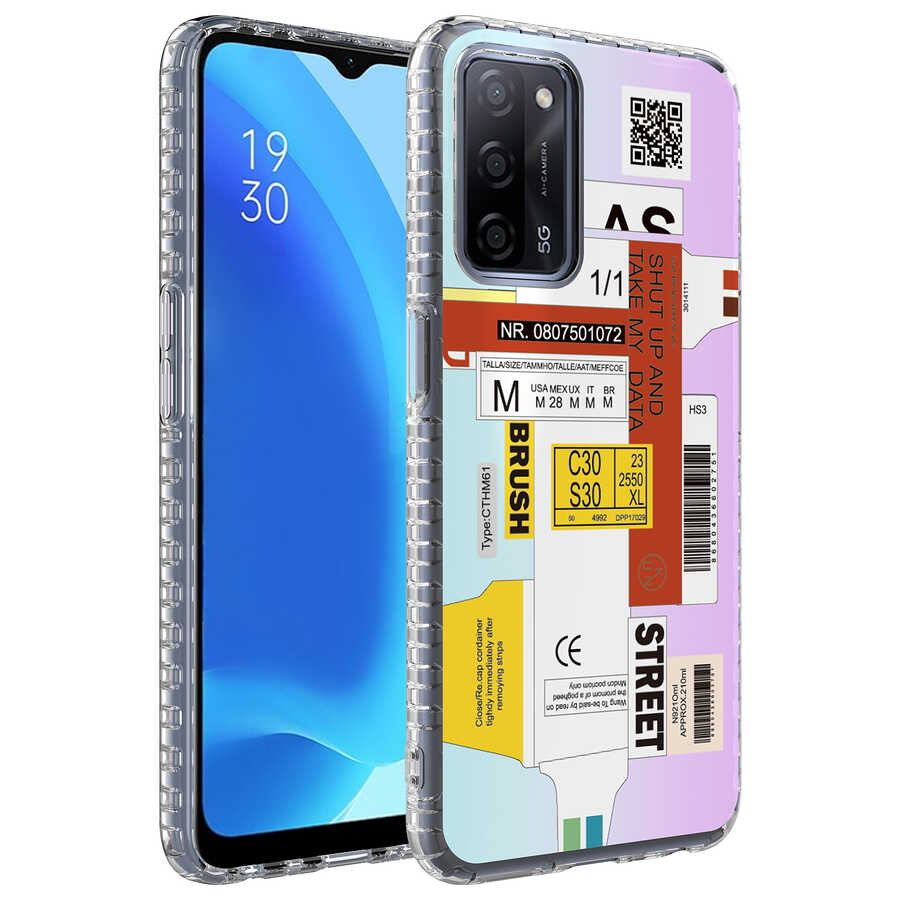 Oppo A54 4G Kılıf Airbag Kenarlı Renkli Desenli Silikon Zore Elegans Kapak-No2