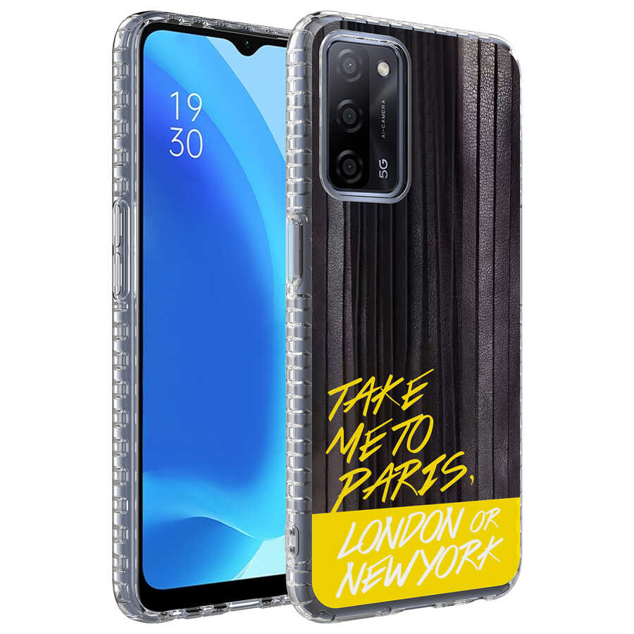 Oppo A54 4G Kılıf Airbag Kenarlı Renkli Desenli Silikon Zore Elegans Kapak-No3