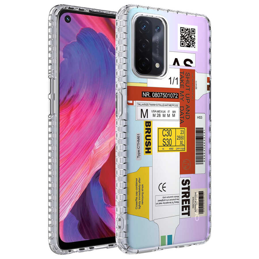 Oppo A74 4G Kılıf Airbag Kenarlı Renkli Desenli Silikon Zore Elegans Kapak-No2