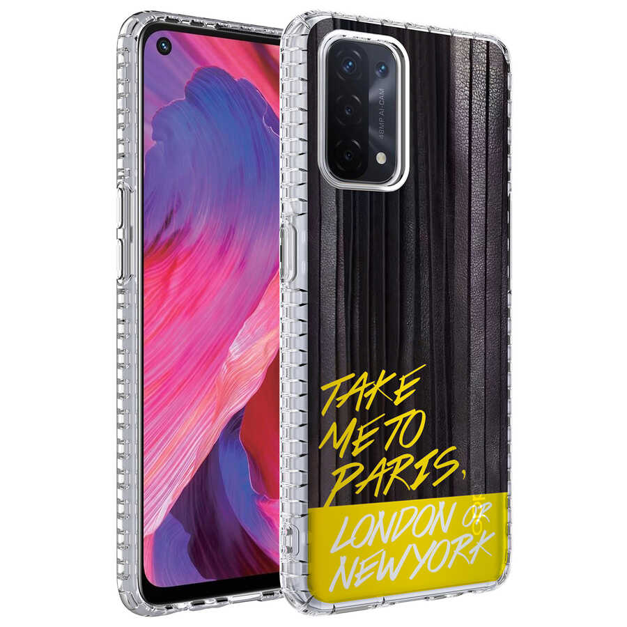 Oppo A74 4G Kılıf Airbag Kenarlı Renkli Desenli Silikon Zore Elegans Kapak-No3